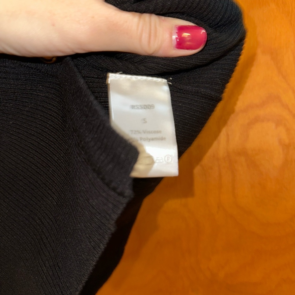 Black Ribbed Button-Up Top size small - Picture 5 of 10
